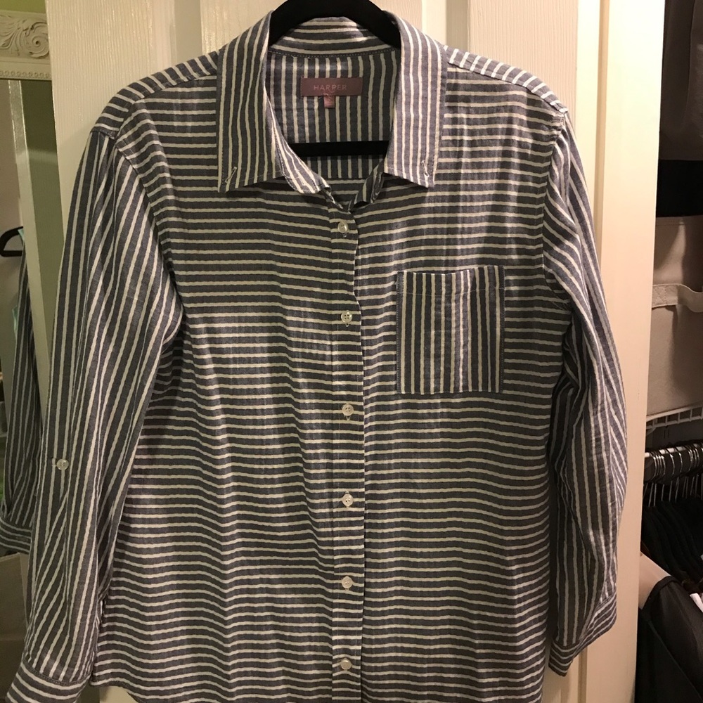 Pinstripe Button Down Shirt
